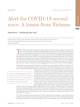 Alert for COVID-19 Second Wave: a Lesson from Vietnam