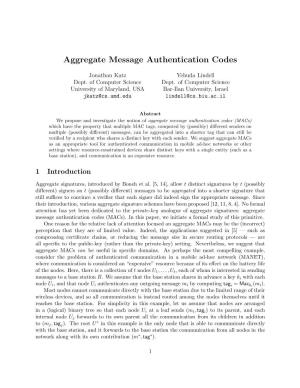 Aggregate Message Authentication Codes