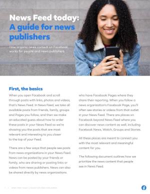 News Feed Today: a Guide for News Publishers