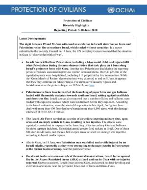 Protection of Civilians Biweekly Highlights Reporting Period: 5-18 June 2018