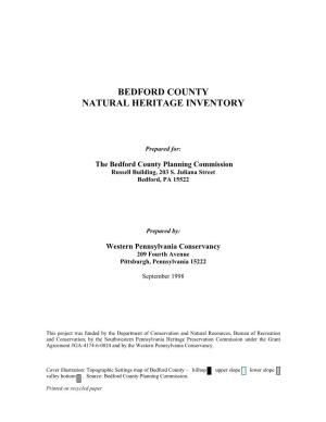 Bedford County Natural Heritage Inventory, 1998