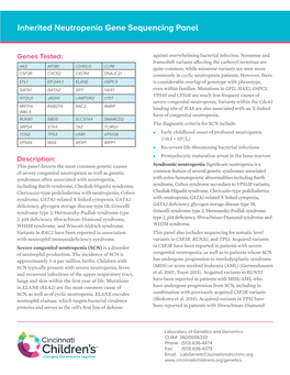 Inherited Neutropenia Gene Sequencing Panel