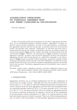 Aggregation Operators on Partially Ordered Sets and Their Categorical Foundations