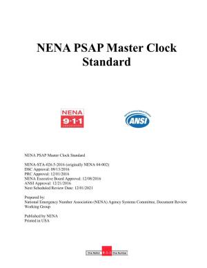 NENA PSAP Master Clock Standard