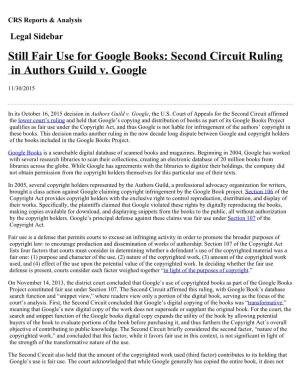 Still Fair Use for Google Books: Second Circuit Ruling in Authors Guild V