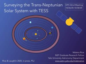 Surveying the Trans-Neptunian Solar System with TESS