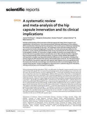 A Systematic Review and Meta-Analysis of the Hip Capsule Innervation and Its Clinical Implications