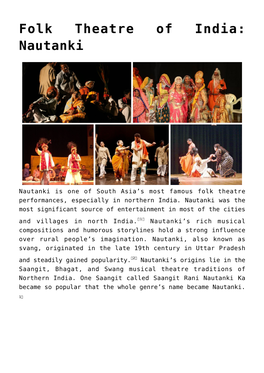 Yakshagana,Folk Theatre Forms of India
