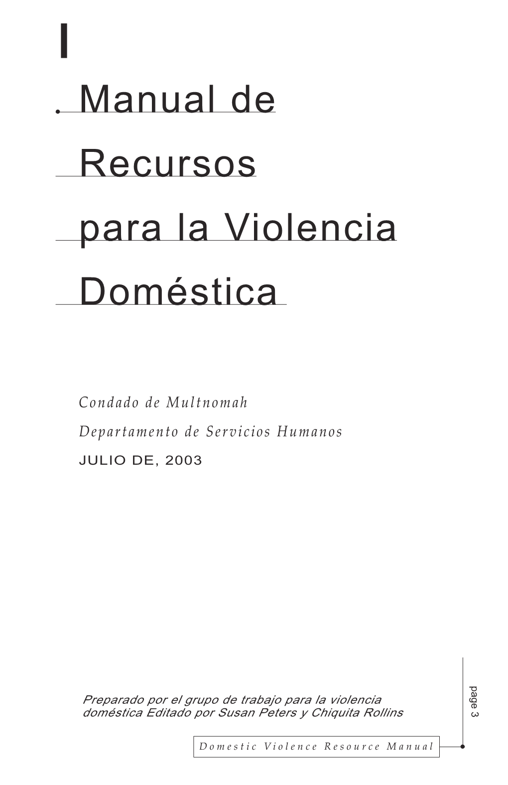 Manual De Recursos Para La Violencia Doméstica