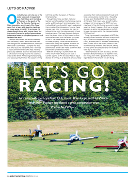 Air Racing with the Royal Aero Club, That Is. Brian Hope and Neil Wilson Report from Popham and There’S a Great Competition Prize