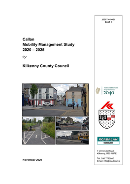 Callan Mobility Management Study 2020 – 2025 Kilkenny County Council