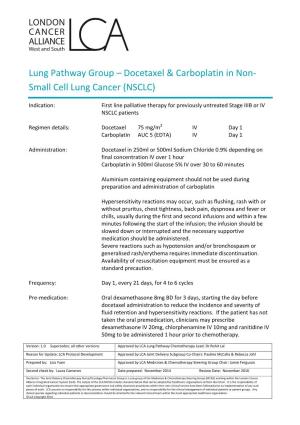 Lung Pathway Group – Docetaxel & Carboplatin in Non- Small Cell Lung Cancer (NSCLC)