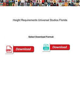 Height Requirements Universal Studios Florida