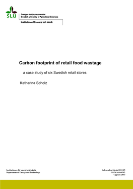 Carbon Footprint of Retail Food Wastage