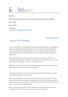 Conservatives Against Fox Hunting