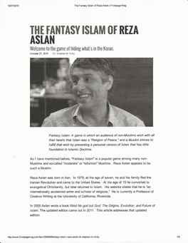 The Fantasy Islam of Reza Aslan