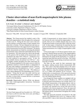 Cluster Observations of Near-Earth Magnetospheric Lobe Plasma Densities – a Statistical Study