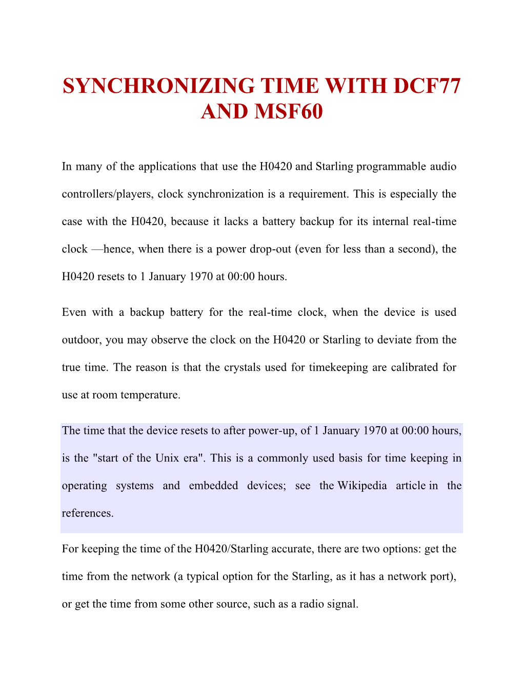 Synchronizing Time with Dcf77 and Msf60