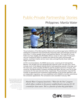 Public-Private Partnership Stories Philippines: Manila Water