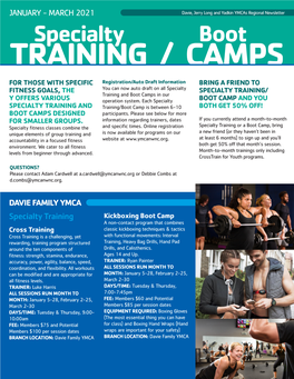 Specialty Training/Boot Camps January-March