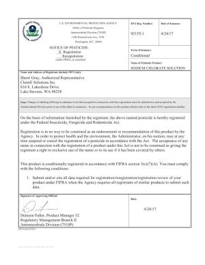 US EPA, Pesticide Product Label, Sodium Chlorate Solution,04/24/2017