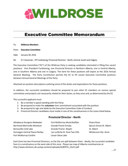 Executive Committee Memorandum