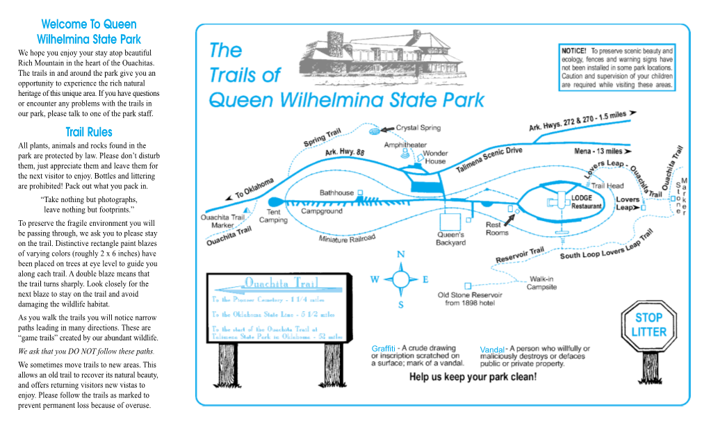 Welcome to Queen Wilhelmina State Park Trail Rules