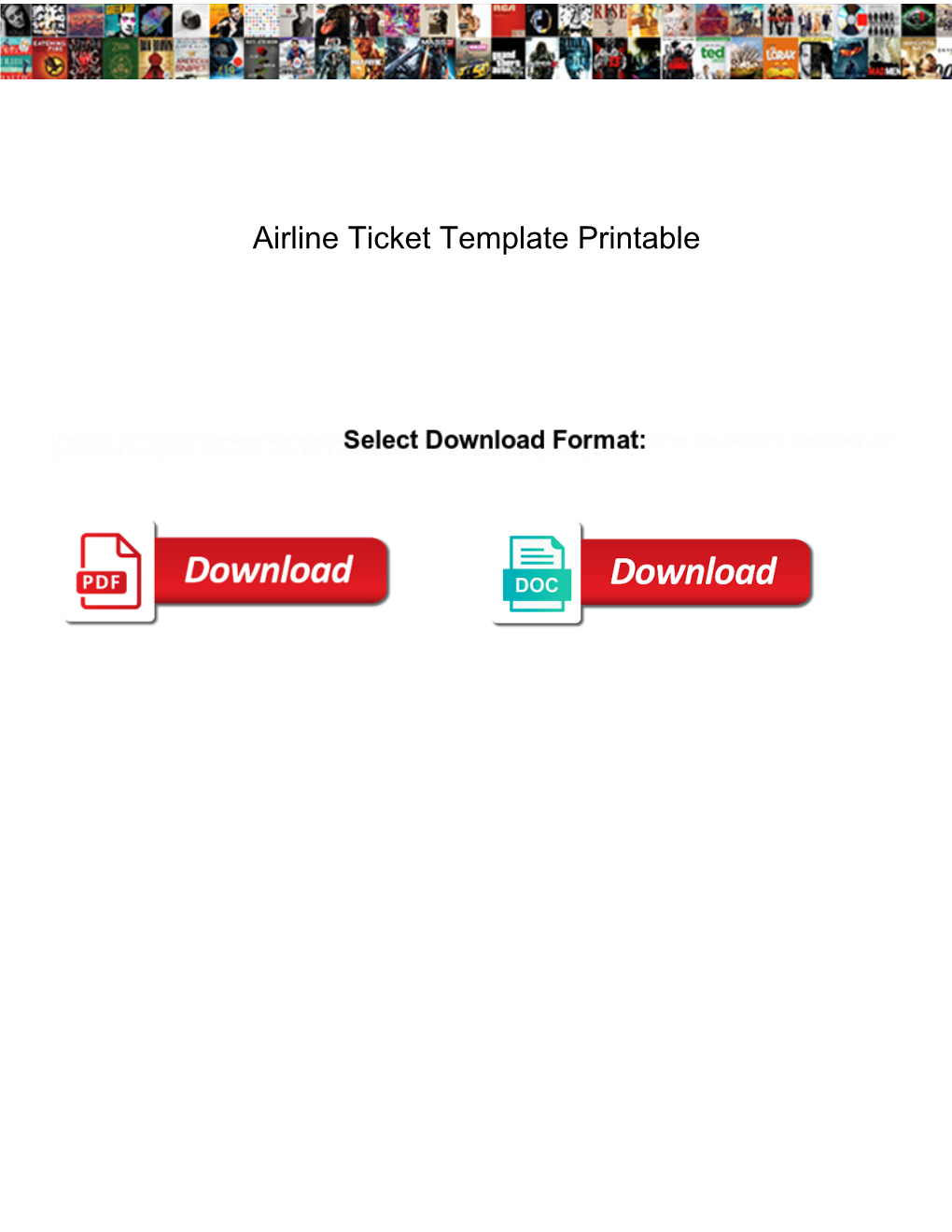 Airline Ticket Template Printable