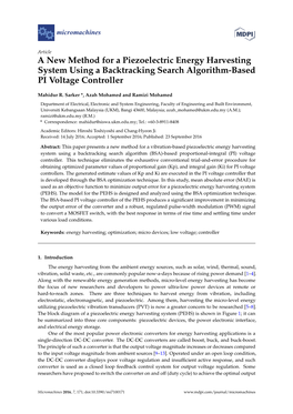 A New Method for a Piezoelectric Energy Harvesting System Using a Backtracking Search Algorithm-Based PI Voltage Controller