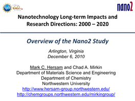 Nano2 Study Arlington, Virginia December 6, 2010