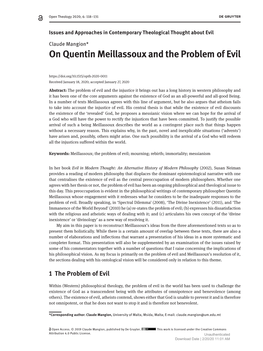 On Quentin Meillassoux and the Problem of Evil