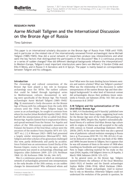Aarne Michaël Tallgren and the International Discussion on the Bronze Bofulletin Age of Russia