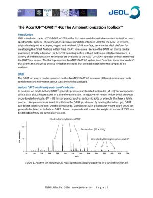 The Accutof™-DART® 4G: the Ambient Ionization Toolbox™