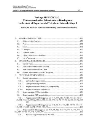 Package JSSP/ICB/2.3.2. Telecommunication Infrastructure Development in the Area of Departmental Telephone Network, Stage 1