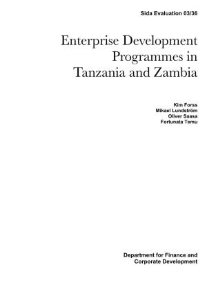 Enterprise Development Programmes in Tanzania and Zambia