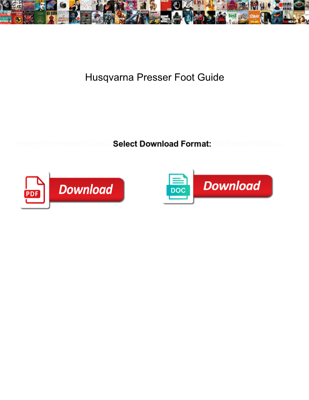 Husqvarna Presser Foot Guide