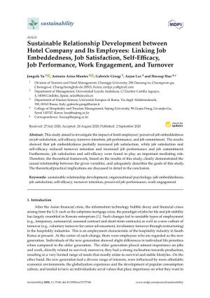 Linking Job Embeddedness, Job Satisfaction, Self-Eﬃcacy, Job Performance, Work Engagement, and Turnover