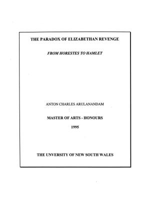 The Paradox of Elizabethan Revenge