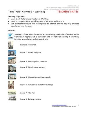 Town Trails-Activity 3-Worthing TEACHERS' NOTES