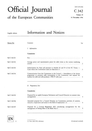 Official Journal C 342 Volume 39 of the European Communities 14 November 1996