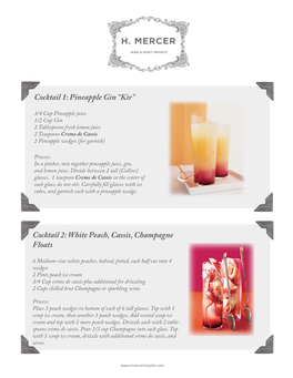 Cocktail 1: Pineapple Gin “Kir”