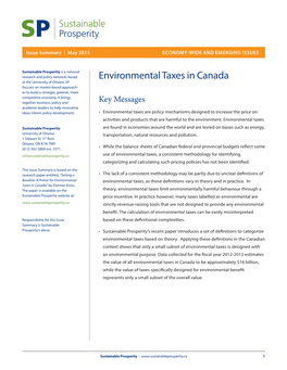 Environmental Taxes in Canada at the University of Ottawa