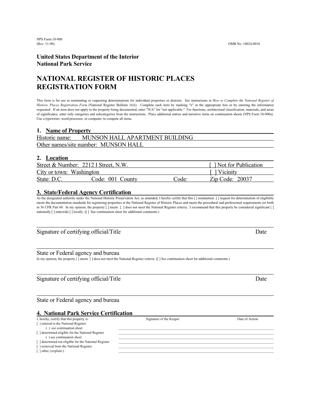 NPS Form 10-900 (Rev