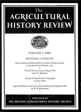 Agricultural History Review Volume 1