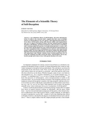 The Elements of a Scientific Theory of Self-Deception