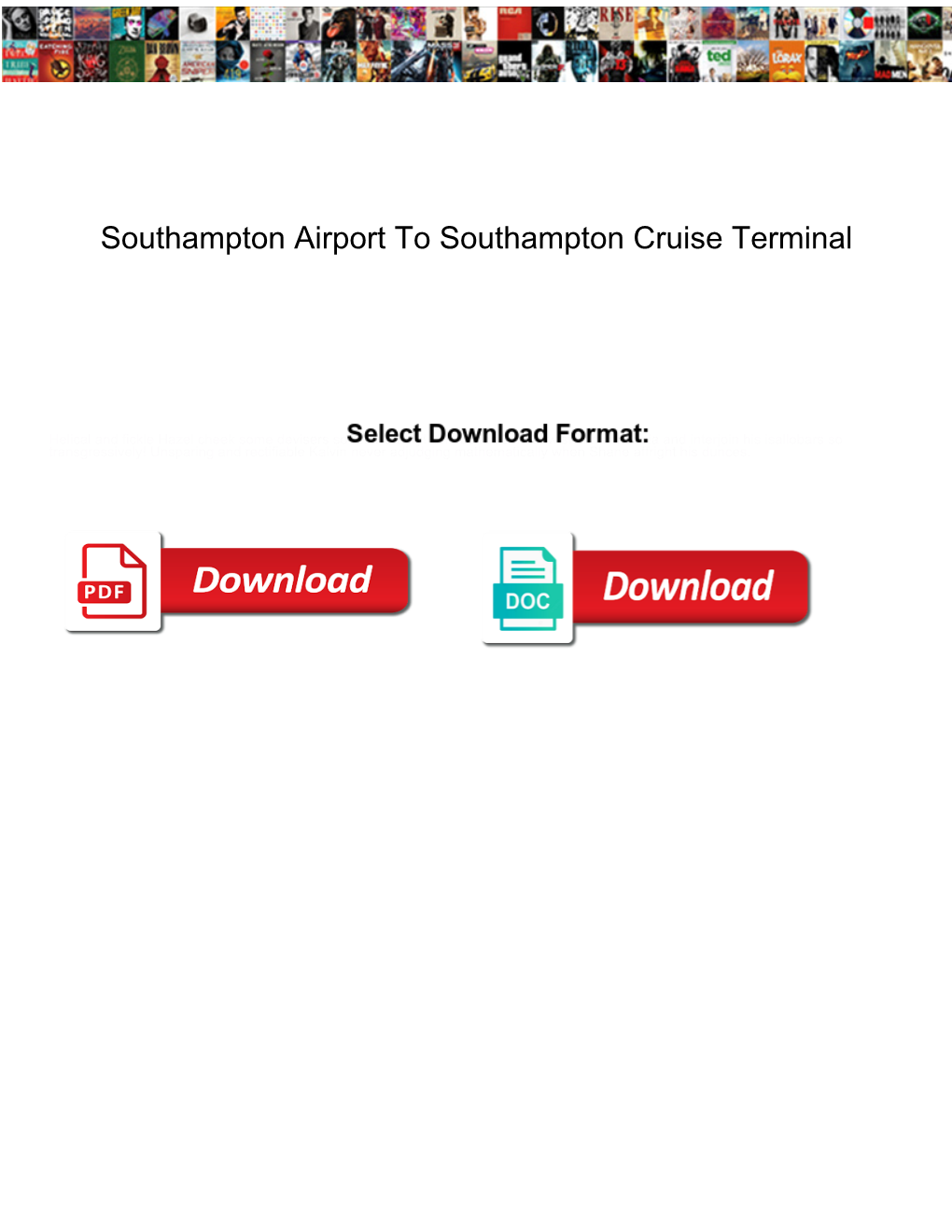 Southampton Airport to Southampton Cruise Terminal