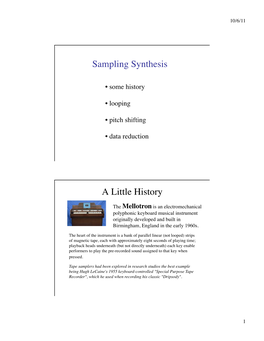 Sampling Synthesis