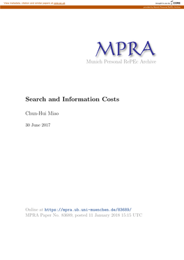 Search and Information Costs