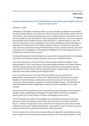 Eng.Version. News Report for Tibet.Net