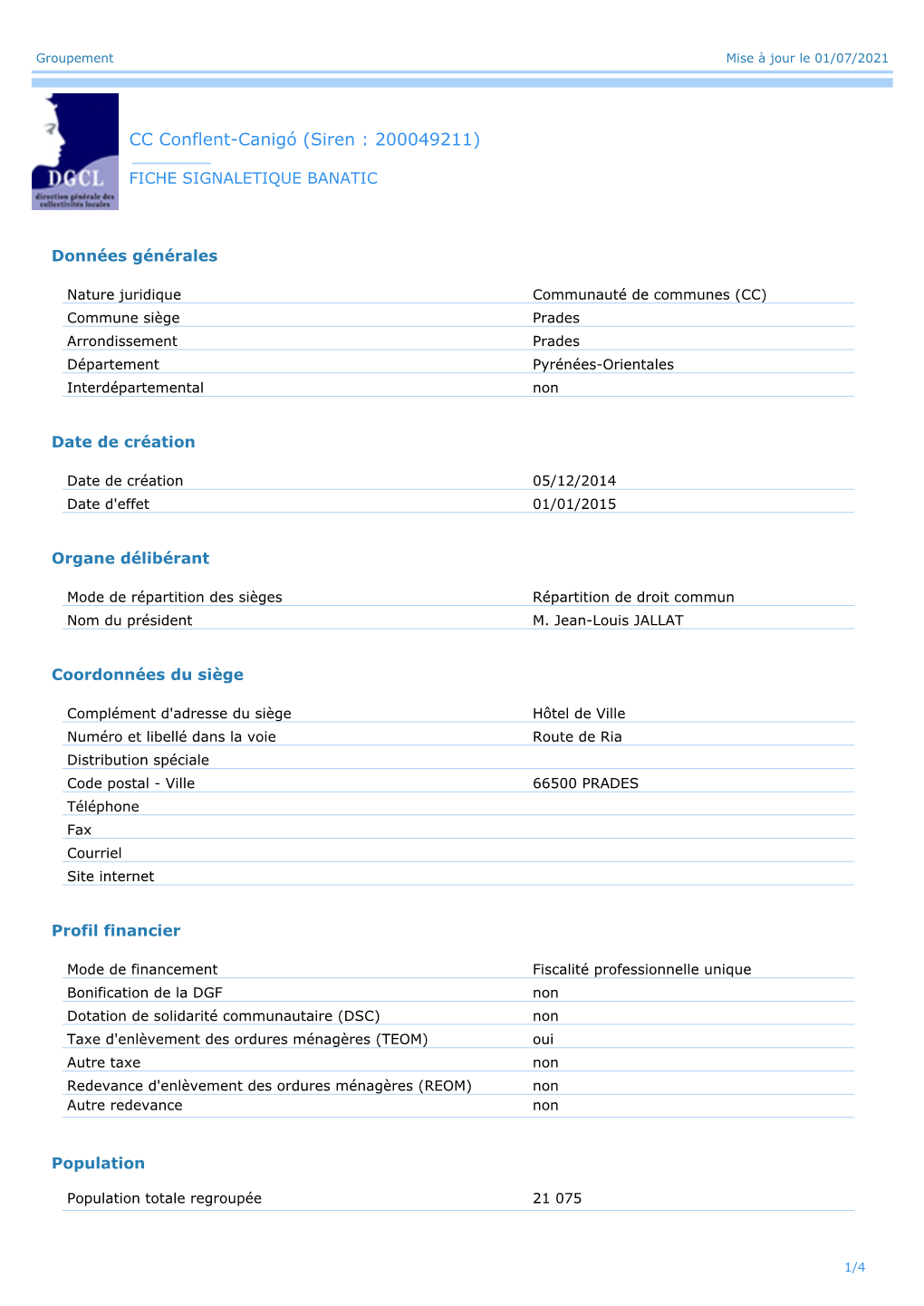 CC Conflent-Canigó (Siren : 200049211)